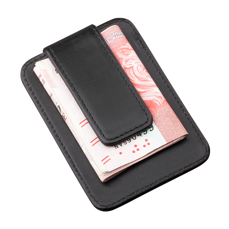 Magnetic first layer cowhide mini wallet for men and women Youth short wallet card holder card holder with multiple card slots