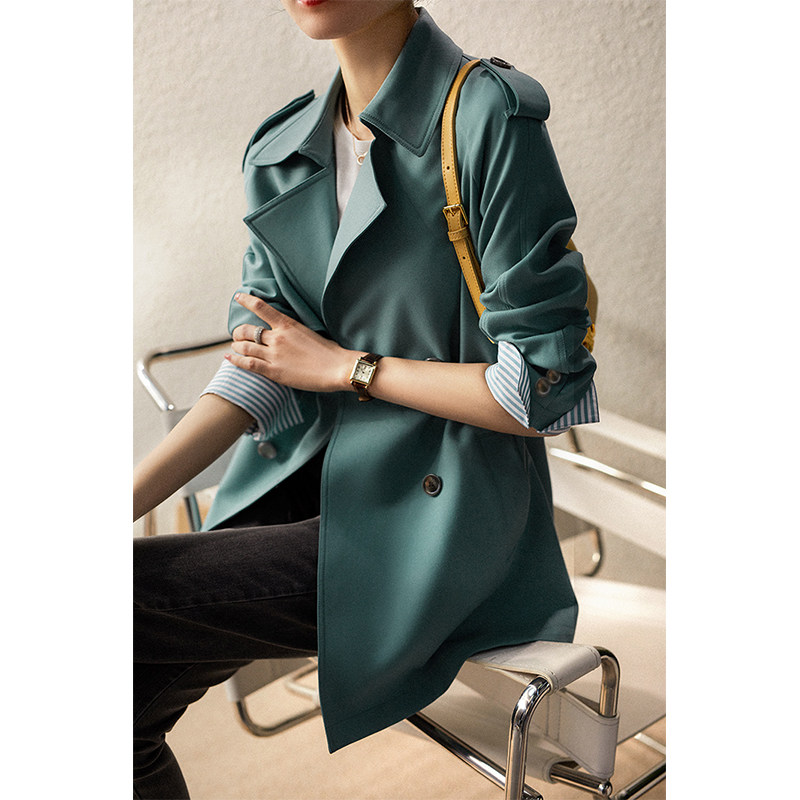Laughs culvert Cuff Letters Curbside Design Short Draw Rope Wind Coat Jacket Lady Spring Spring FYB464511AG