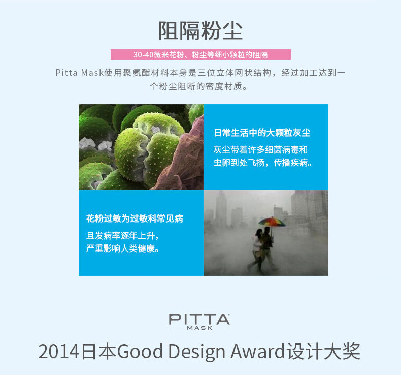 屈臣氏 PITTA MASK 日本进口 时尚口罩深灰色3枚 图4