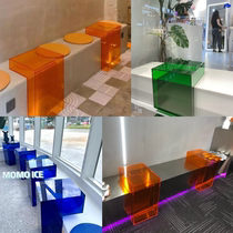 Color Acrylic L Type Box Clothing Store Decoration Props Inwind Coffee Shop Desktop Display Bench Processing Customised