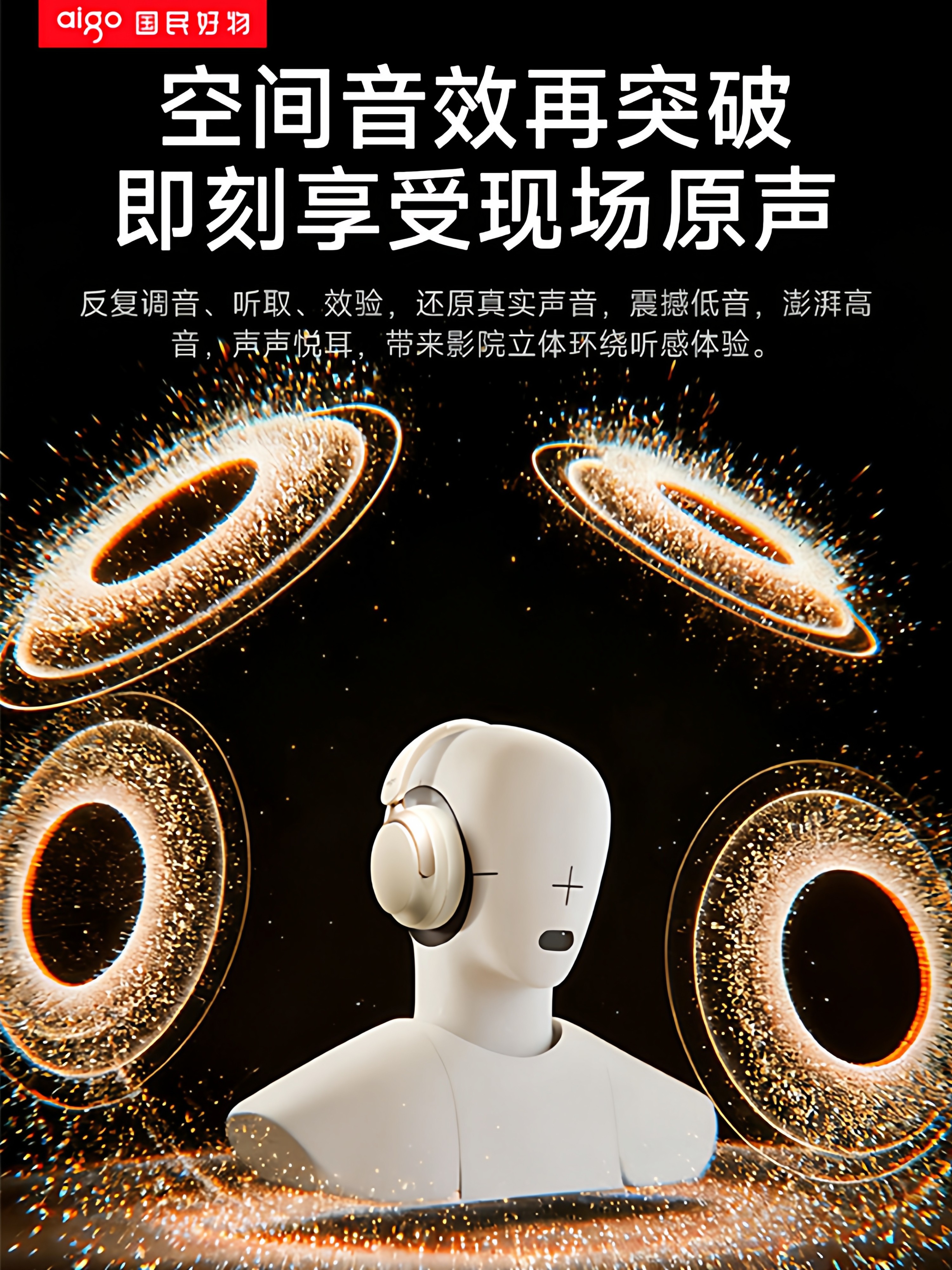 Patriot Head-Mounted Bluetooth Headset Anc Active Noise Reduction Wireless New Model for E-Sports Games with Ultra-Long Battery Life