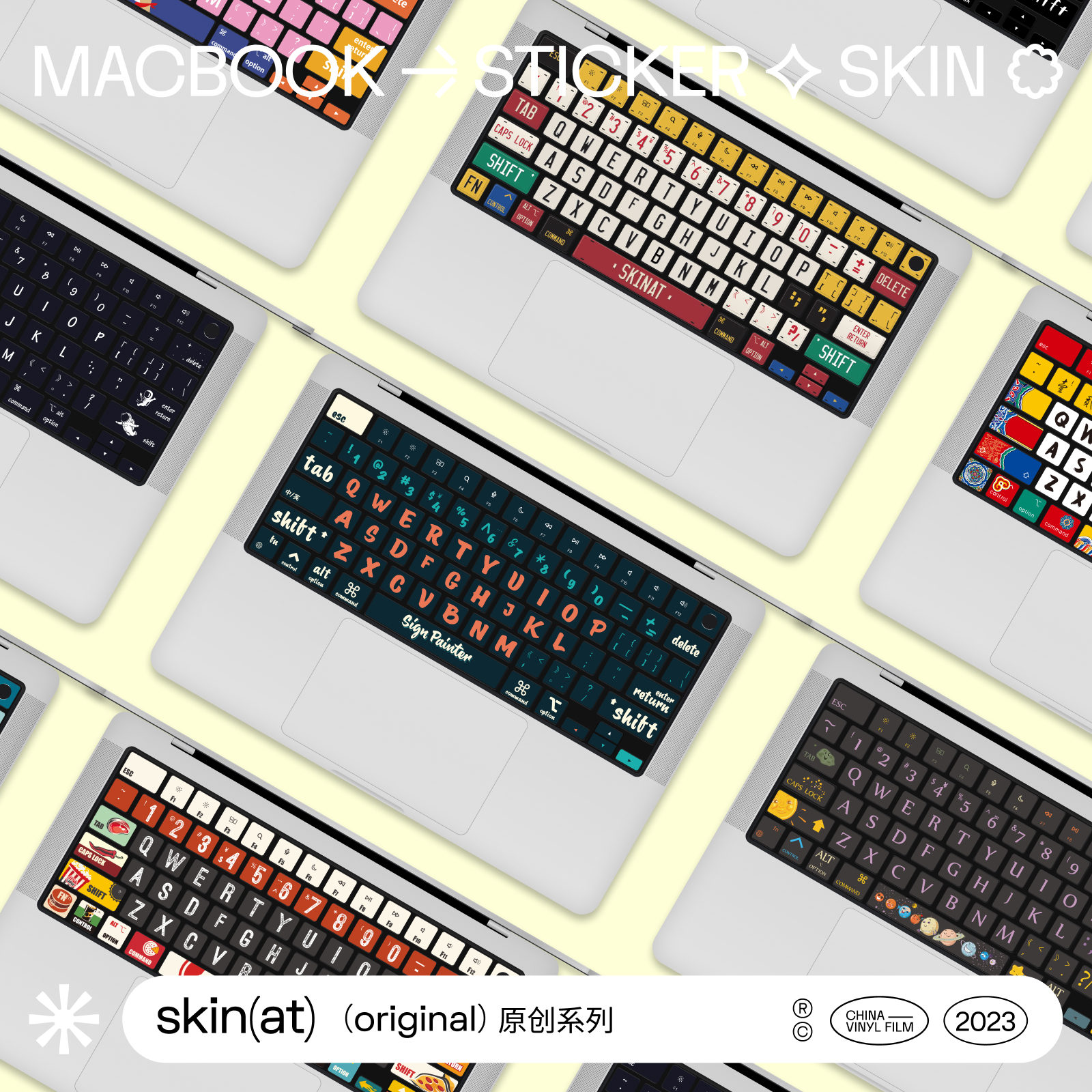 SkinATはMacBookのノートパソコン用キーボードステッカー、Appleのコンピュータ用キーボードステッカー、MacBook AirのM4用キーボード保護フィルム、コンピュータ用キーステッカー、MacBook Pro用キーボードフィルムに適しています。