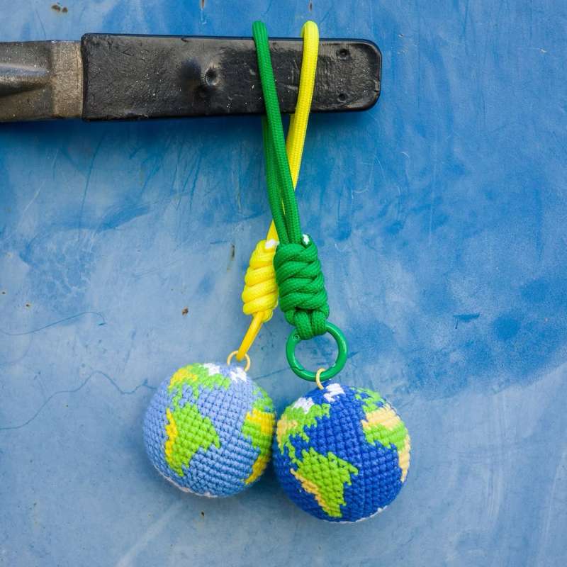 Rescue Plan Same Style DIY Earth Crochet Pendant Yarn Kit Crochet Keychain Finished Product Practical Handmade