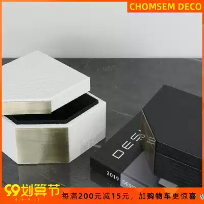 Light luxury modern creative heart-shaped five-sided Storage Box Art soft decoration jewelry box model room sales decoration