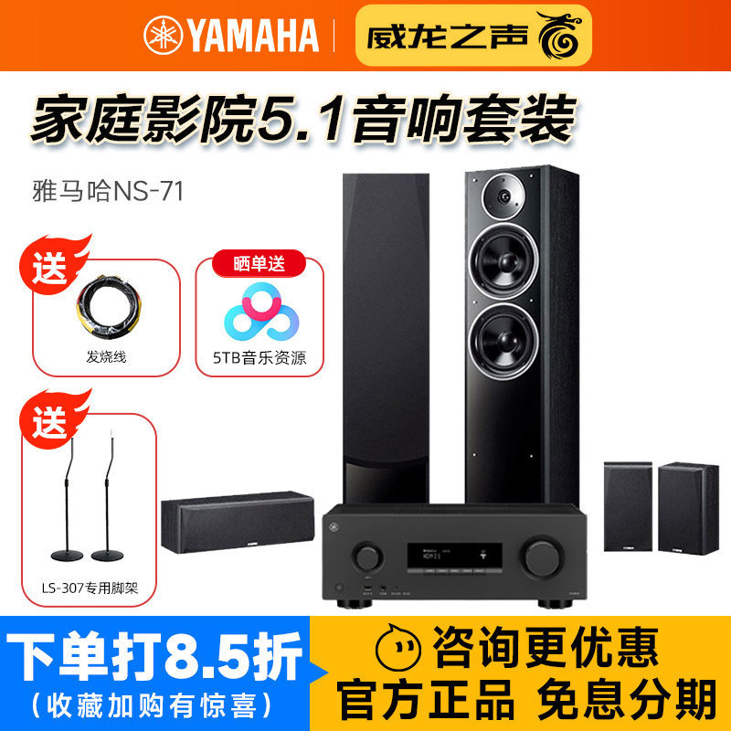 Yamaha Ns-F71 High-End Floor-Standing Home Theater Speakers 5.1 Sound System Set with 300A Amplifier