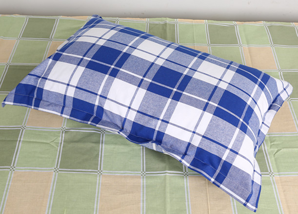 Vỏ gối màu trắng Vỏ gối màu trắng tinh khiết Bệnh viện Khách sạn Force Pure Blue Kẻ sọc Sinh viên Người lớn Vỏ gối dày gối cao su kim cương