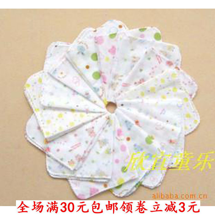 Yarn towels Child double layer gauze printed handkerchief Saliva Towel Baby Feeding Towels High Density Small 