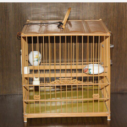 Bamboo embroidered eye bird cage(leaving green vanilla door)embroidered eye tied wire board cage