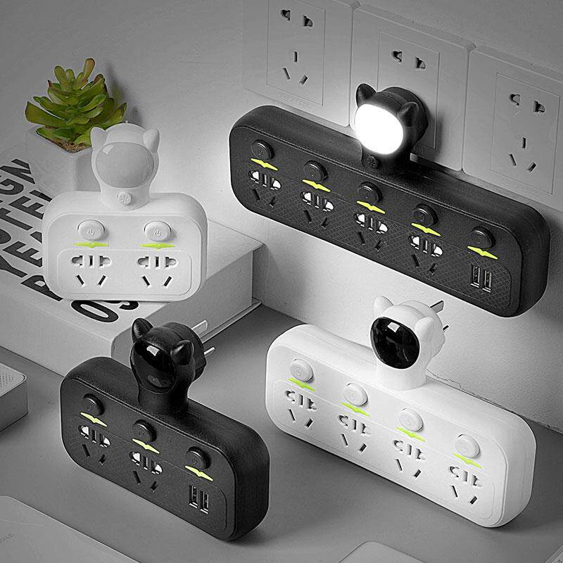 Just official usb row socket converter plug multi-function cute socket one turn two, three, four and five bits