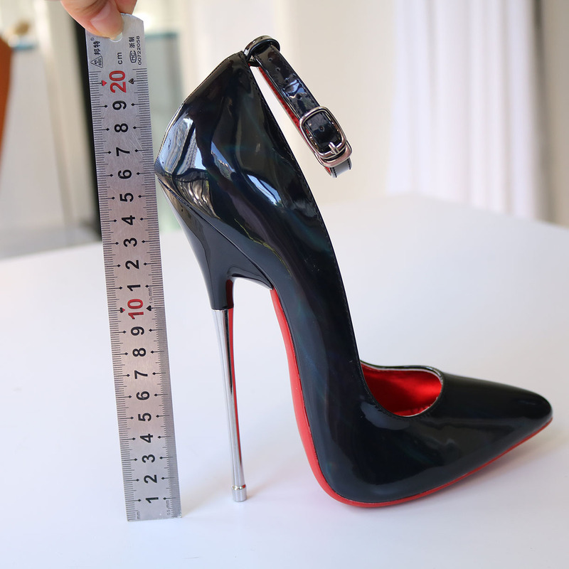 Heavenly High 16cm Thin Steel Heel Pointed Toe High Heels with Laser Patent Leather Red Sole Shoes Nightclub Plus Size Cross-Dressing Heavenly High 16cm Thin Steel Heel Pointed Toe High Heels with Laser Patent Leather Red Sole Shoes Nightclub Plus Size Cross-Dressing