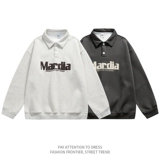 Ретро лонгслив для отдыха, футболка polo, рубашка, толстовка для влюбленных, в американском стиле, с вышивкой, оверсайз