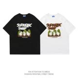 Бархатная футболка с коротким рукавом в стиле хип-хоп для влюбленных, в американском стиле, с вышивкой