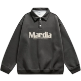 Ретро лонгслив для отдыха, футболка polo, рубашка, толстовка для влюбленных, в американском стиле, с вышивкой, оверсайз