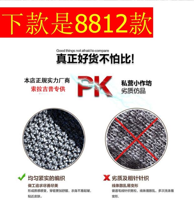 Áo len nam Sola jeep trung niên cộng với nhung dày mùa đông ấm áp áo len dệt kim dây kéo cao cổ lỏng hoodie nam