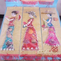 Bamboo painting National style gifts natural shells conch crafts ornaments Home decoration beauty hanging painting landscaping