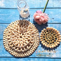 Natural shell conch insulation mat Straw coasters Handicraft ornaments Mediterranean home creative jewelry
