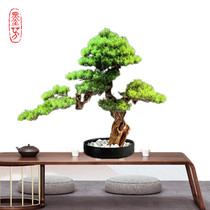 Chinese simulation welcome pine cliff cypress home plant bonsai green plant living room potted home entrance decoration desktop