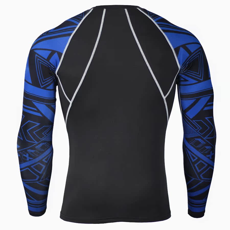 Quần áo thể dục mới 2018 quần áo thể thao nam bóng rổ chạy bộ MMA chiến đấu Sanda tights áo thun dài tay - Quần áo tập thể hình quần tập gym nam 2 lớp