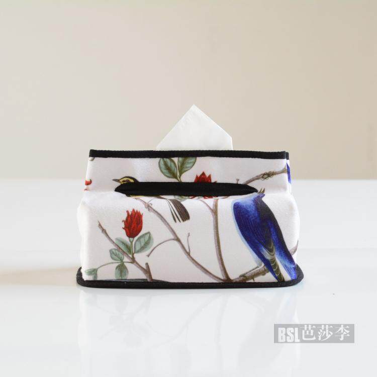 European style flower and bird fabric extraction paper towel set creative paper towel box set hall bathroom smoke paper towel draw