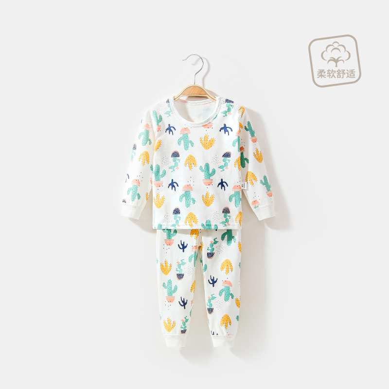 Bé quần áo mùa thu mùa thu quần bộ cotton 0-1 tuổi 3 tuổi trẻ em đồ lót bé trai bé gái pajama nhà điều hòa không khí quần áo.