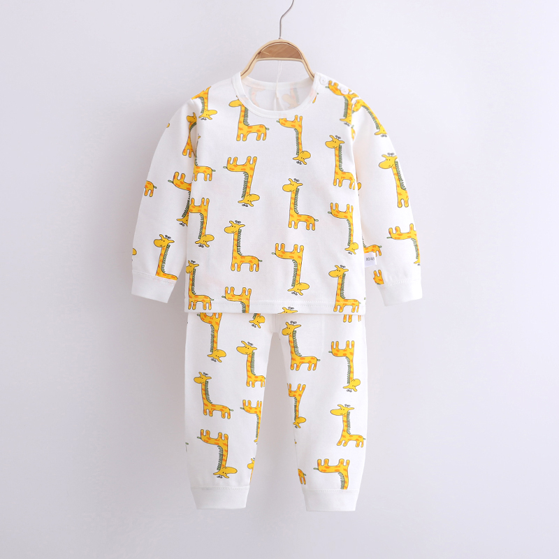 Bé quần áo mùa thu mùa thu quần bộ cotton 0-1 tuổi 3 tuổi trẻ em đồ lót bé trai bé gái pajama nhà điều hòa không khí quần áo.