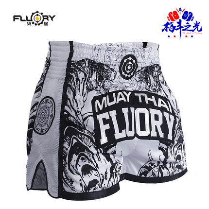 FLUORY Fire Base Muay Thai Shorts Sanda Fighting Fighting Training Competition Children Adult Tiger Boxes 2019 New