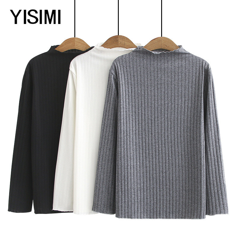 Fat mother plus fat size middle-aged women's clothing 2021 autumn and winter new semi-high-neck long-sleeved inner jacket women's top women's clothing women's clothing women's clothing women's clothing women's clothing women's clothing women's clothing women's clothing