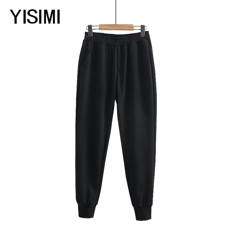2020 spring and autumn new middle-aged fat mother elastic waist and feet sports casual trousers female 200 catties can wear pants