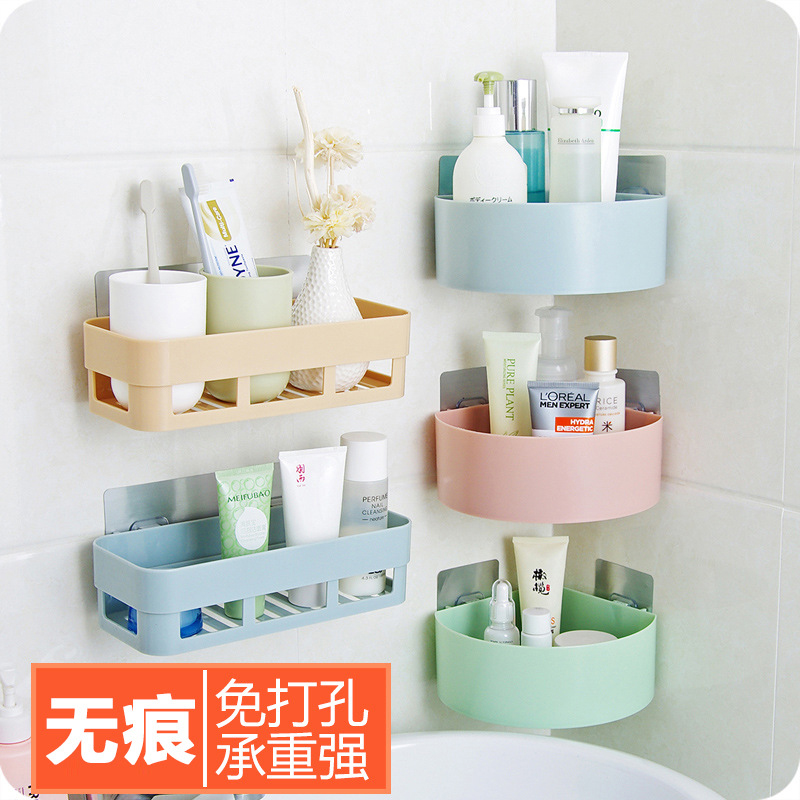 Shower room, powder room, shelf, wall-mounted cosmetics, no punching, sink, kitchen, plastic, bathroom, triangular wall - Taobao