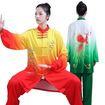 The new Tai Chi-style Tai Chi suit womens national wind gradient printing taijiquan The mens martial arts performance to serve the spring and autumn season