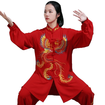 Jingyi Tai Chi suit for women new high-end Phoenix embroidered Tai Chi practice suit for men martial arts performance clothing spring and autumn