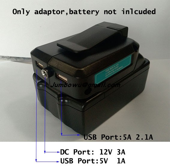 The adapter is compatible with makita Makita 14.4V 18V electric DC 12V 3A USB 5V 1A 2A