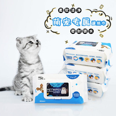 Pegg small cat pets special wet paper towels thickened kitty pooch universal cleaning wet wipes 80 slices wet paper towels