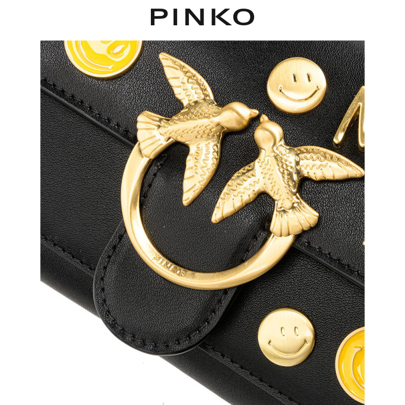 PINKO 品高 女式小号徽章包斜挎燕子包 1P22H3Y7GD 88VIP会员折后￥707.98包邮 3色可选