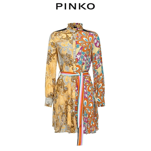 PINKO Женский воротник для ретро -печати - это платье 1G14VD7941