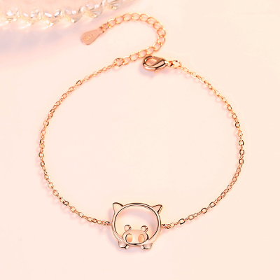 S925银爱心手链个性简约森系