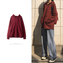 Ins super hot hooded sweater womens autumn and winter Korean style zipper plus velvet thickened cardigan jacket trendy student loose top