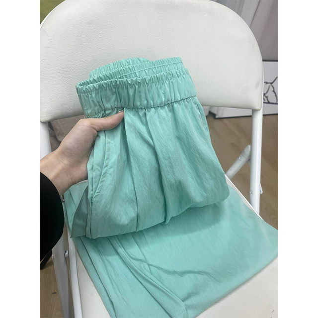 Ice Silk Yamamoto Pants Women's Spring Thin High Waist Drape Casual Straight Lazy Sunscreen Cool Cotton Linen Wide Leg Pants