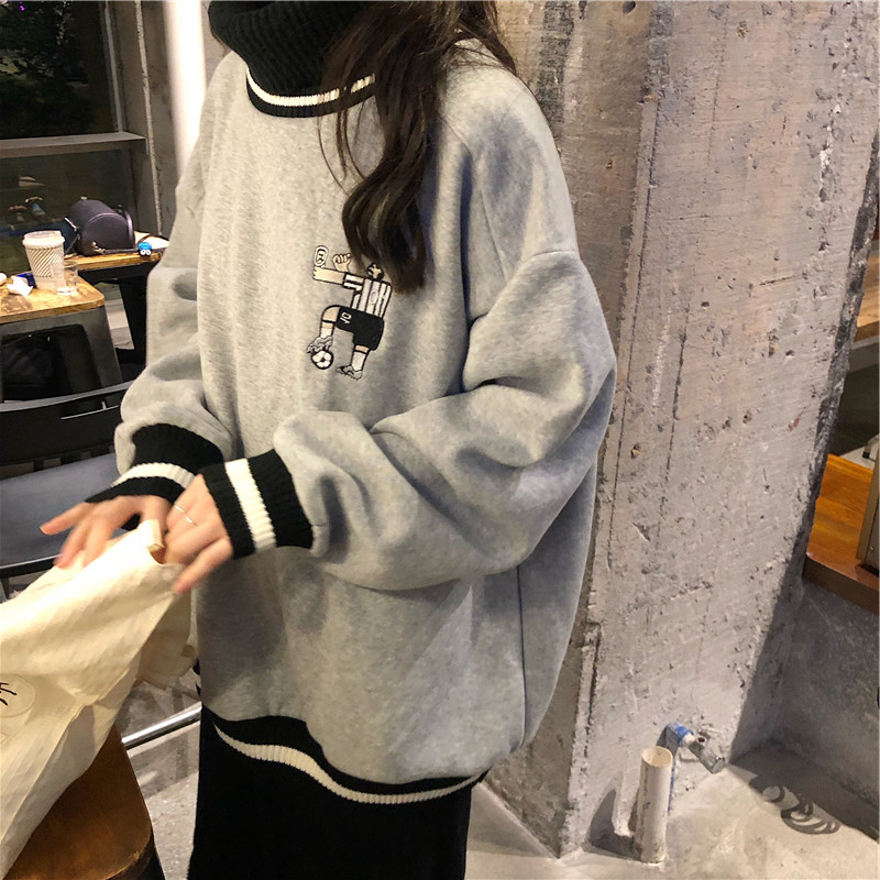Super Fire Cec Sweater New Han Edition Hanfu Fall and Winter Hangwood Hangcheng High-collar coat students loose and put on clothes