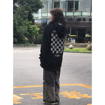 Super hot cec sweater womens autumn and winter Korean version of vintage retro hooded thickened jacket trendy students loose top clothes