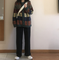 Early autumn day Department Loose Towel Pants Womans Korean version Straight cylinder wide-legged pants Womens new high waist pituitary pants Casual Pants Tide