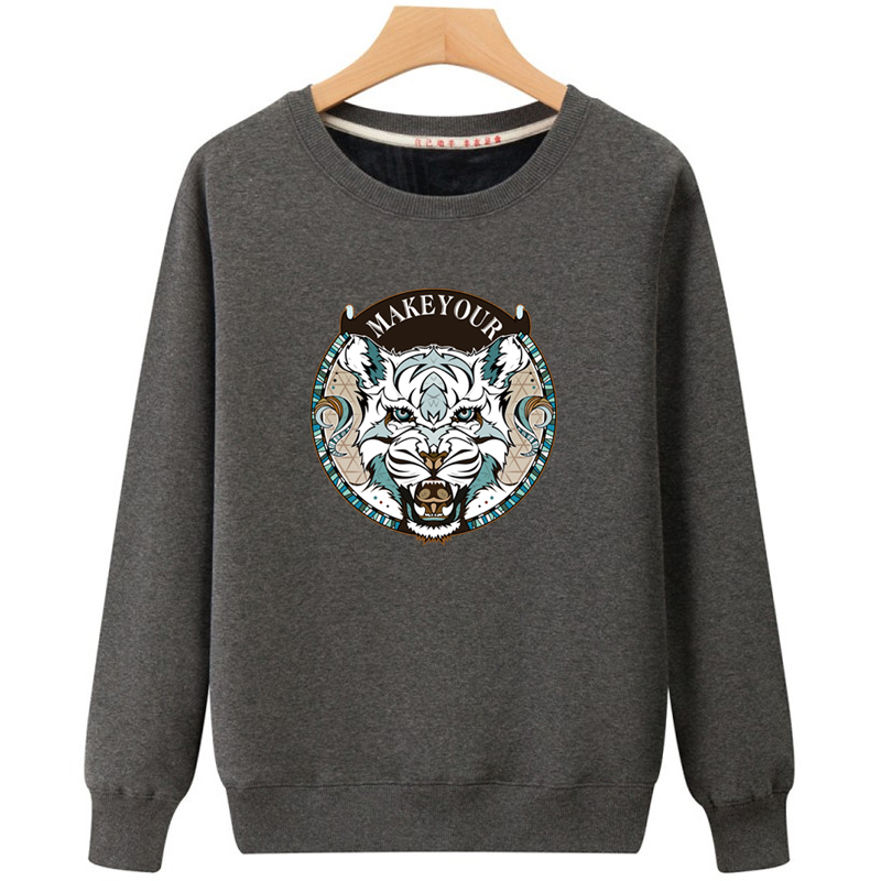 Mẫu áo thun nam mùa thu và cotton dài tay cộng với áo len nhung dày chất béo cổ tròn cộng với áo thun thể thao size lớn chất béo thời trang big size