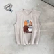 Mùa hè không tay áo thun nam in triều thương hiệu cá tính nam xu hướng hip hop gió lỏng áo vest thể thao - Áo vest cotton áo ba lỗ nam tập gym