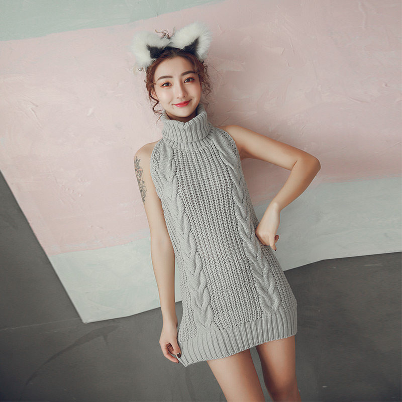 Japanese virgin killer women's sweater blood drop open file erotic lingerie halter sexy perspective passion suit Sao