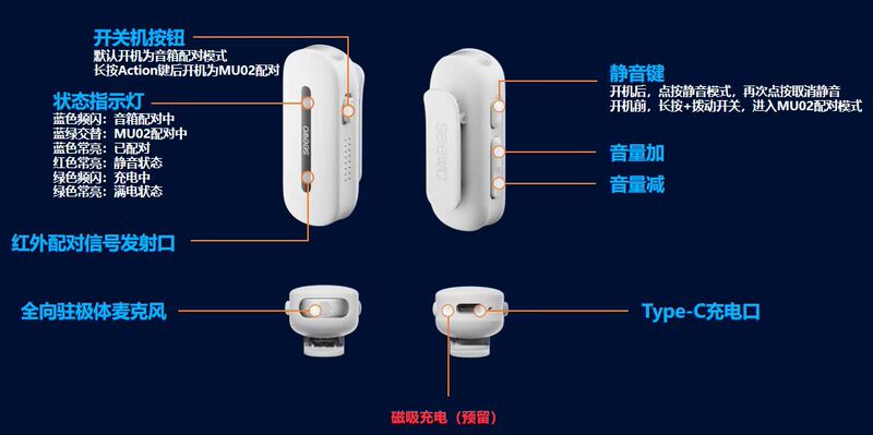 Seewo Mc05 Lavalier Microphone Wireless Infrared Frequency Matching Needs to Be Used with Speakers