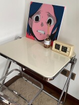 DPstudio Minima Small Household Type Folding Table Portable Containing Desk Learning Computer Table And Chairs White Makeup Table