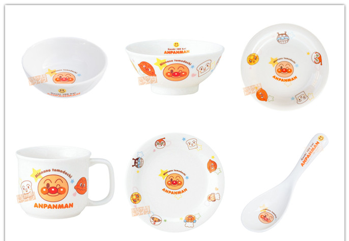 Spot Japanese Anpanman Children's Baby Safe and Environmentally Friendly Ceramic Bowls Plates Cups Tableware Made in Japan