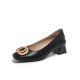 Dadong pumps ແມ່ຍິງແບບໃຫມ່ elegant temperament square toe feet square buckle single shoes thick heel women's shoes 0010