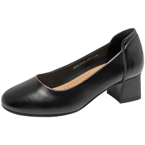 Dadong Pumps Womens Shoes 2024 Spring New Simple Fashion Round Toe Commuting Mid-Heel Single Shoes 1049