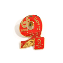 9-day countdown to the opening of the Beijing 2008 Olympic Games commemorative metal badge original limited edition with label